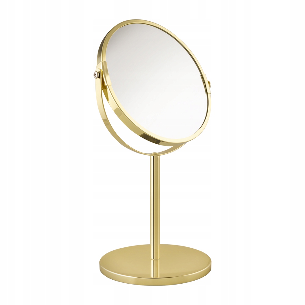 Kosmetické zrcátko oboustranné zlaté industriální 16 cm luxusní s zvětšením