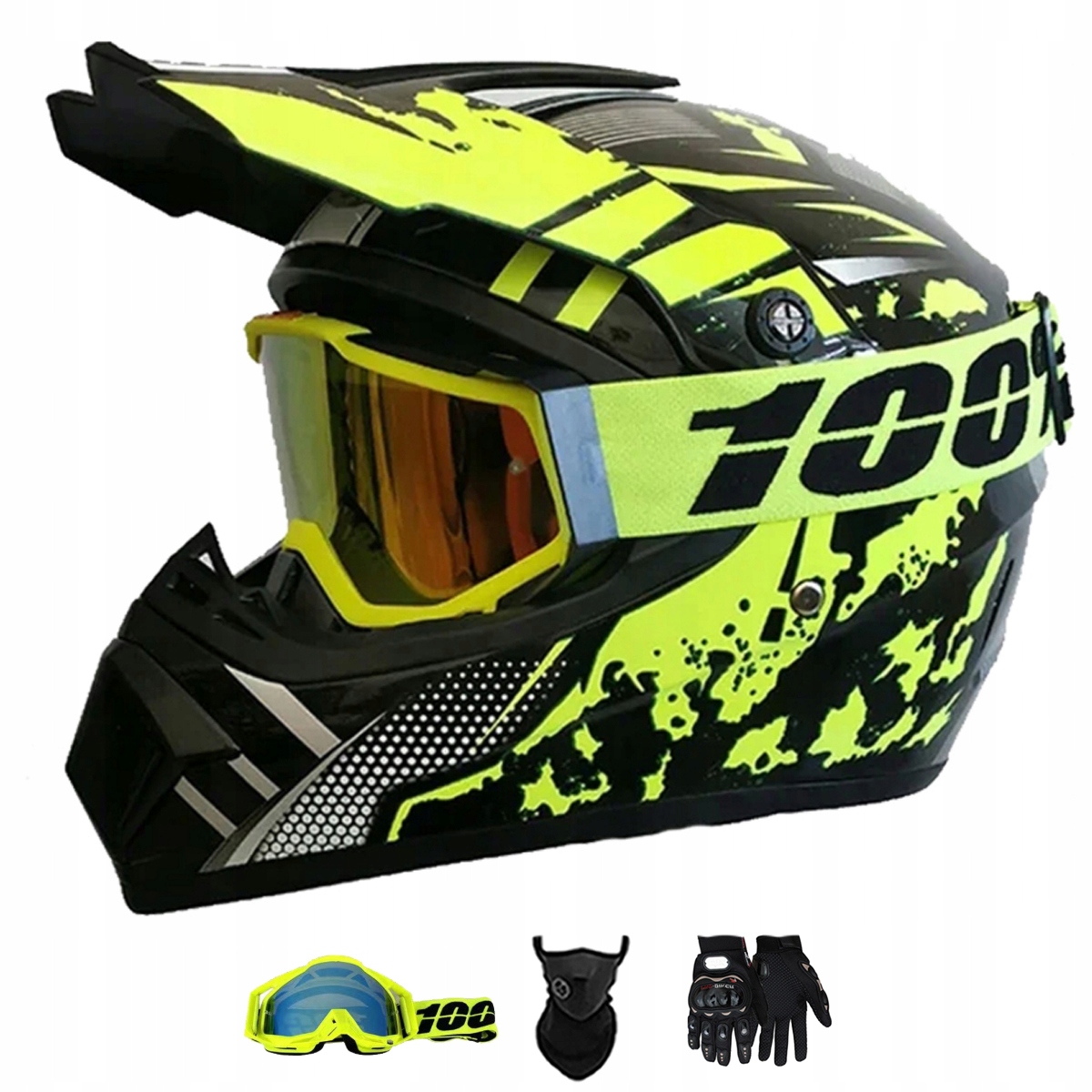 Motocyklová Přilba Lehká Enduro Quada Brýle Rukavice Maska XL