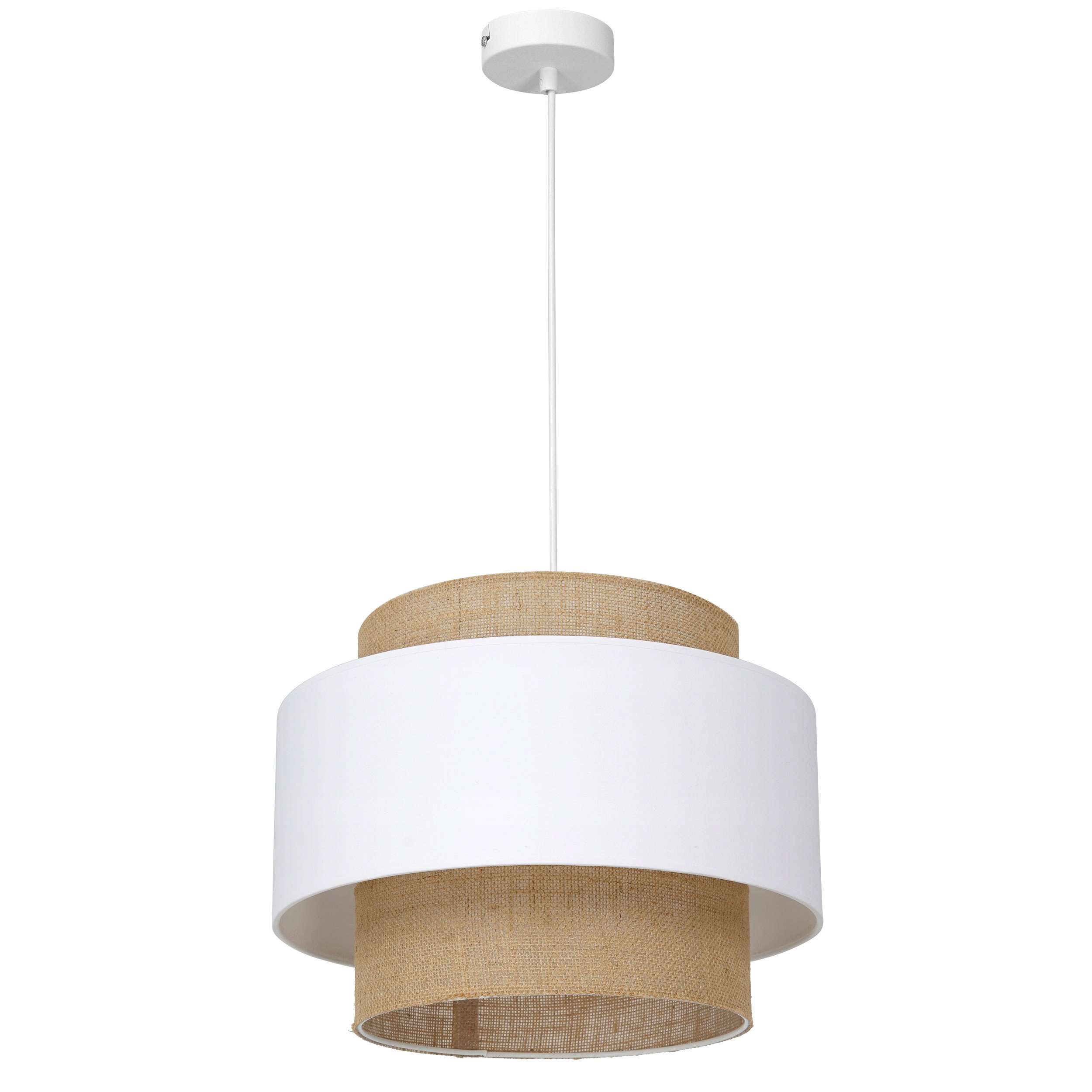 

Lampa Wisząca Abażur Jutowy 35 CM Podwójny Biała