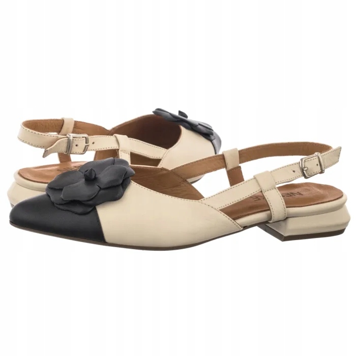 Kožené boty Damskei Boty Nepeke Aleksa Beige/Black Béžová
