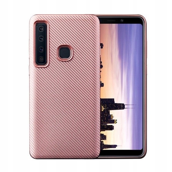 

Etui Carbon Fiber Samsung A920 A9 2018 rózowo-złot
