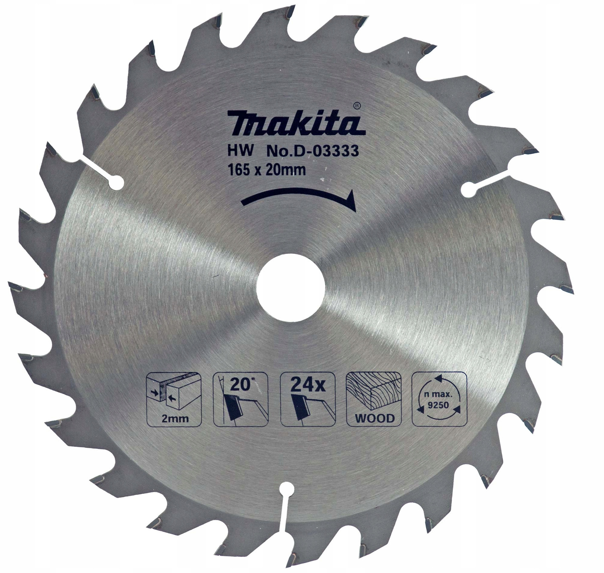 

Makita D-03333 tarcza do drewna Hw 165x20 24Z