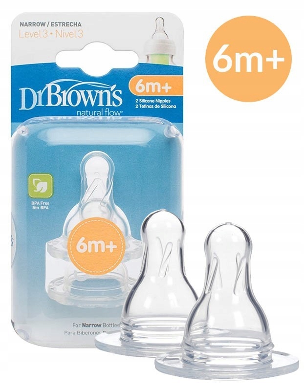 

Dr Brown's smoczek do butelki wąski poziom 3 6m+