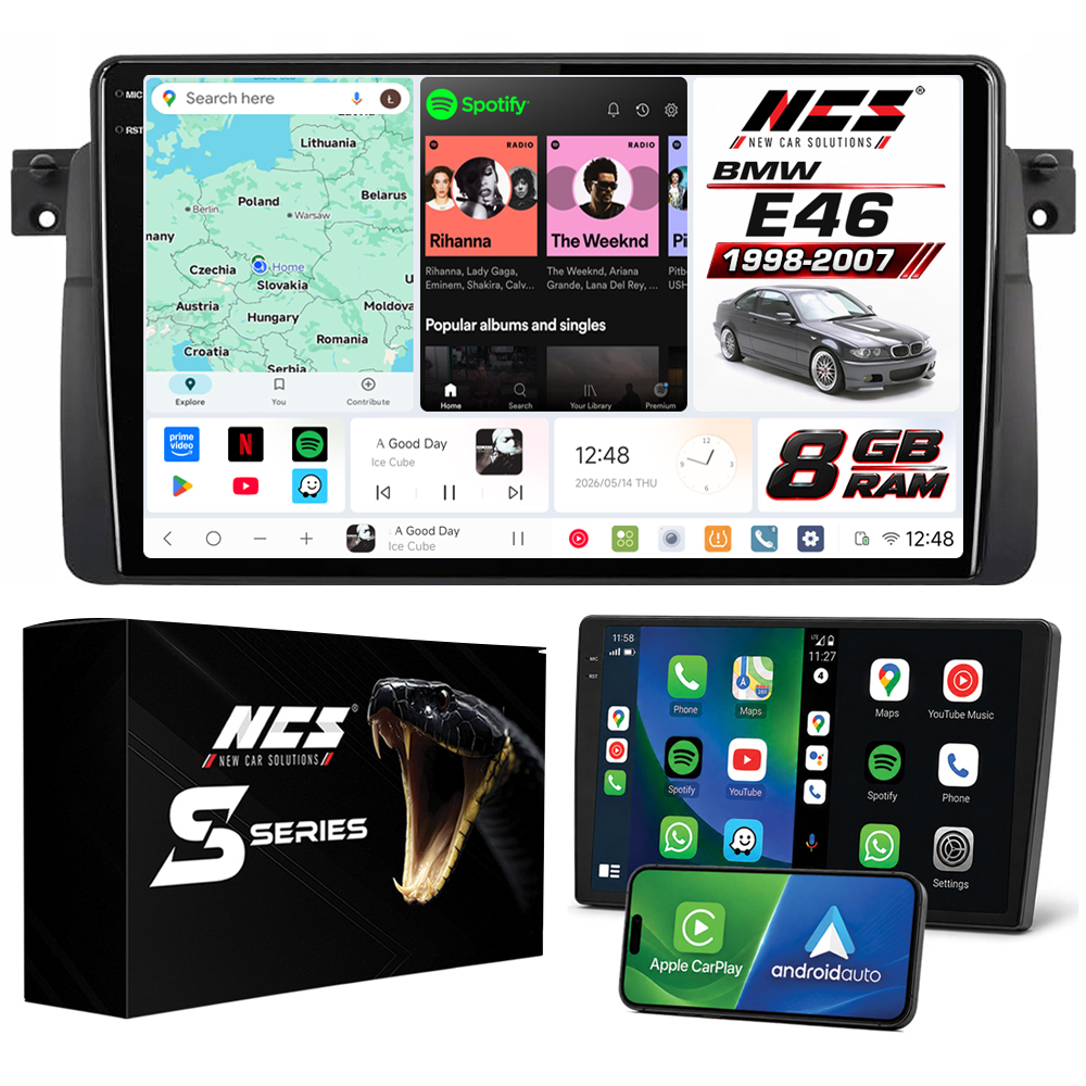 Rádio Navigace Ncs DS9 Bmw E46 1998-2007 Android 8GB Lte 9″