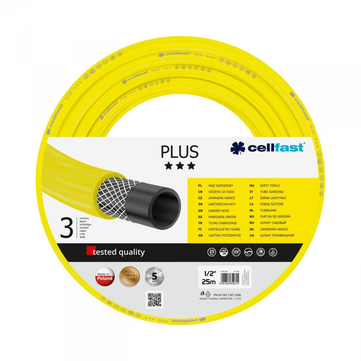 

Wąż ogrodowy Cellfast Plus 1/2" 25m 10-200