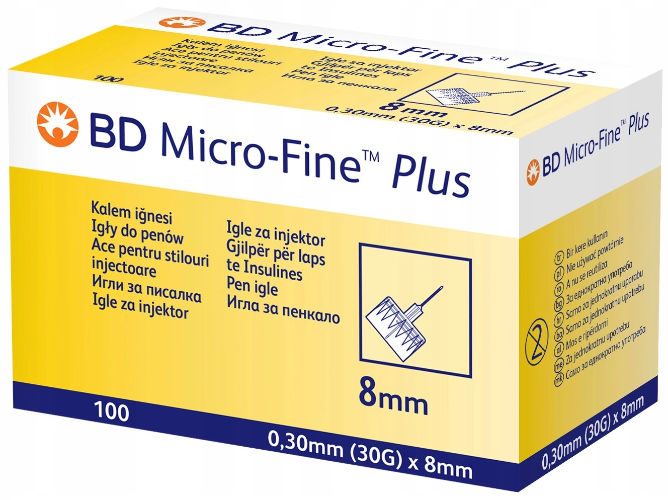 

Micro-Fine Plus 30G 0,3 x 8 mm igły insulinowe 100