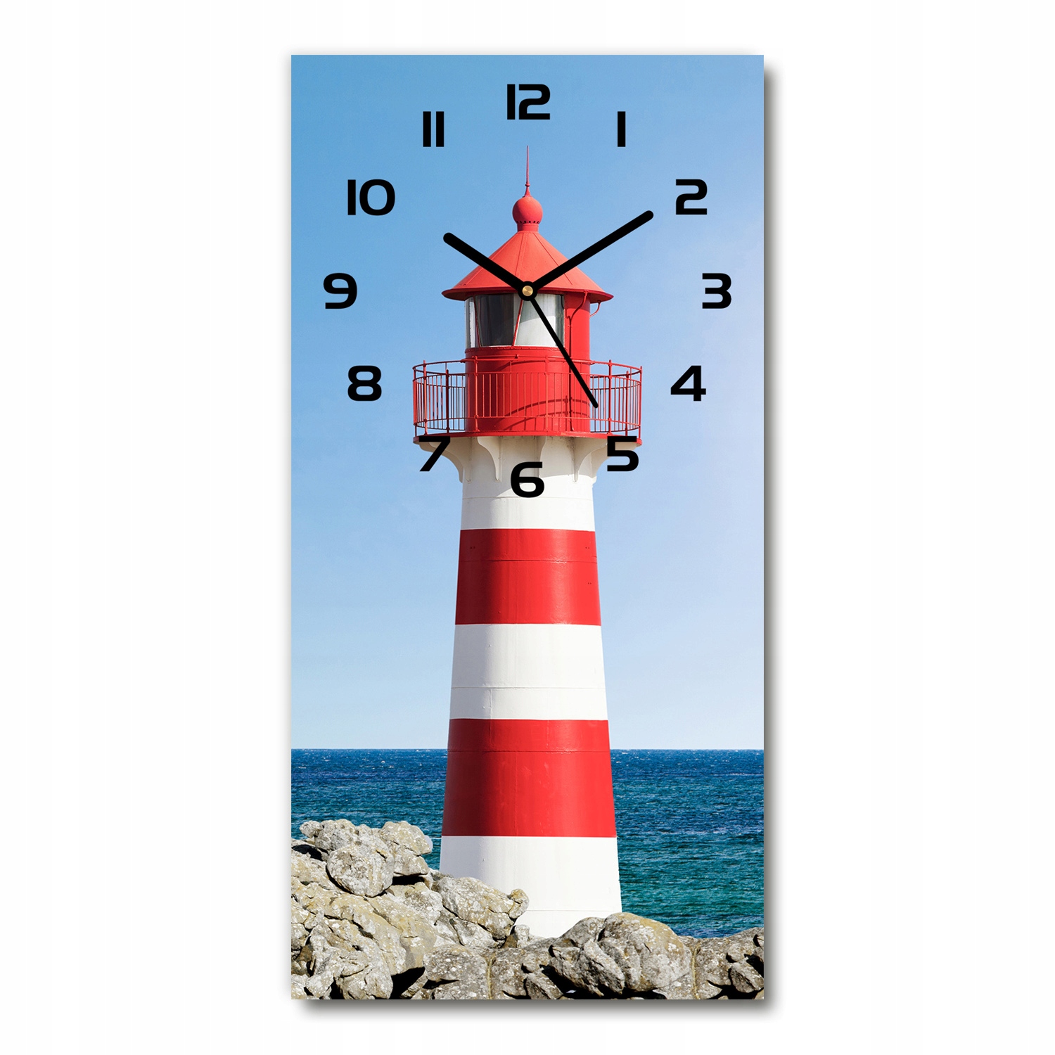 

Zegar ścienny cichy Latarnia morska 30x60 pionowy
