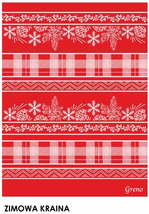 Bavlněná akrylová deka 150x200 Vánoční Zimní Krajina červená Glamour