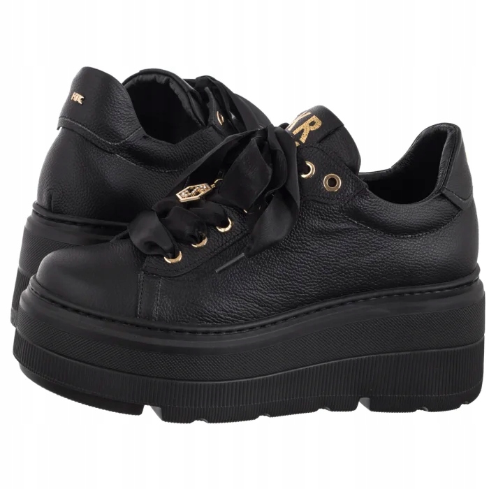 Kožené dámské tenisky na platformě Karino černé 5739/126
