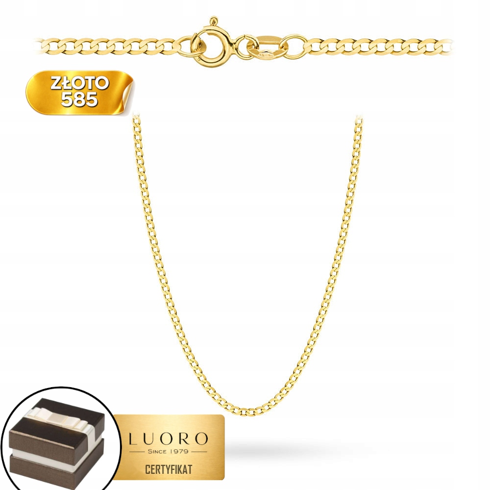 Řetízek Zlatý 585 14K Vazba Pancířová Hladká 55 CM Elegantní Dárek
