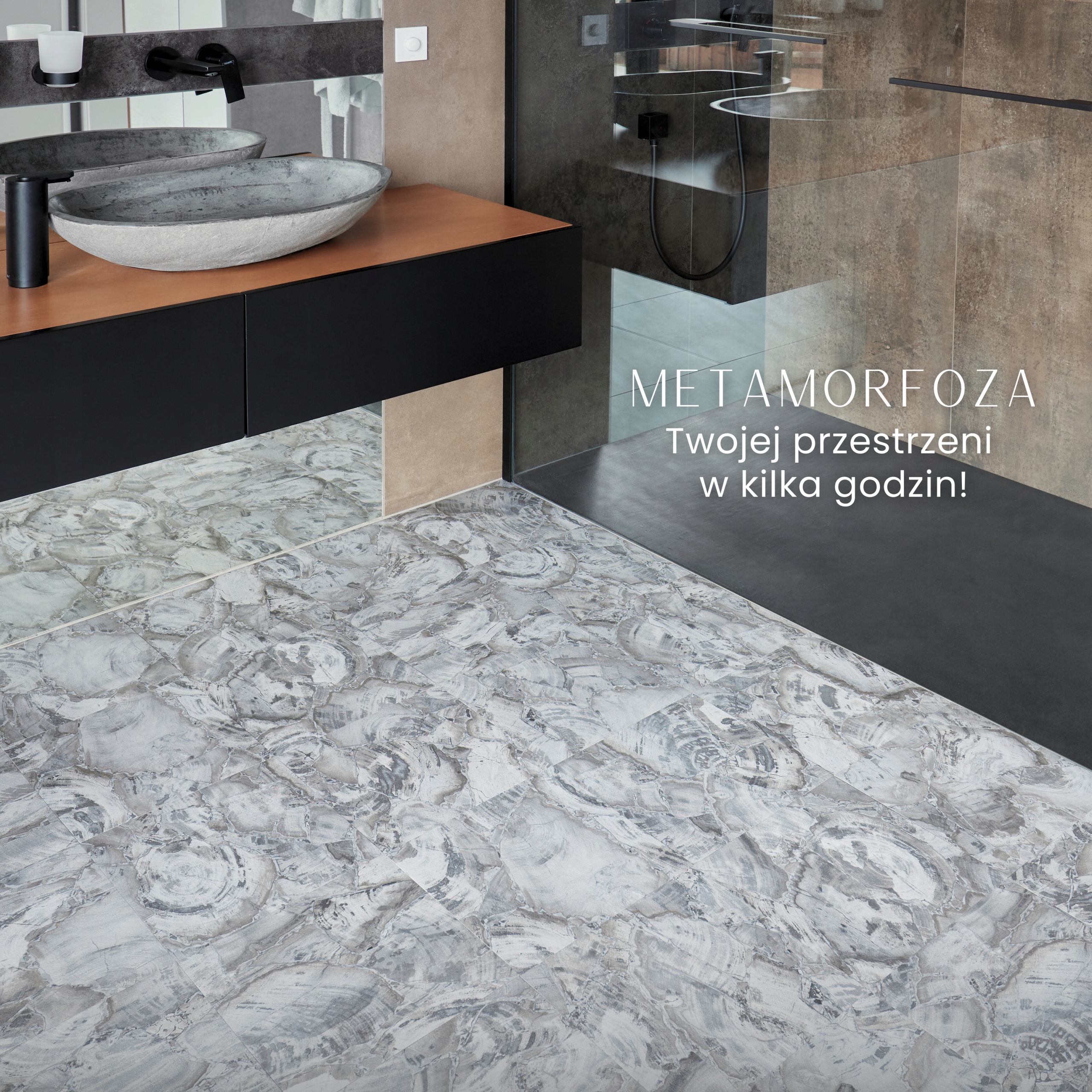 Płytka Winylowa Samoprzylepna 1 SZTUKA SZARY KAMIEŃ Panel Marmur Terakota Kolor szary