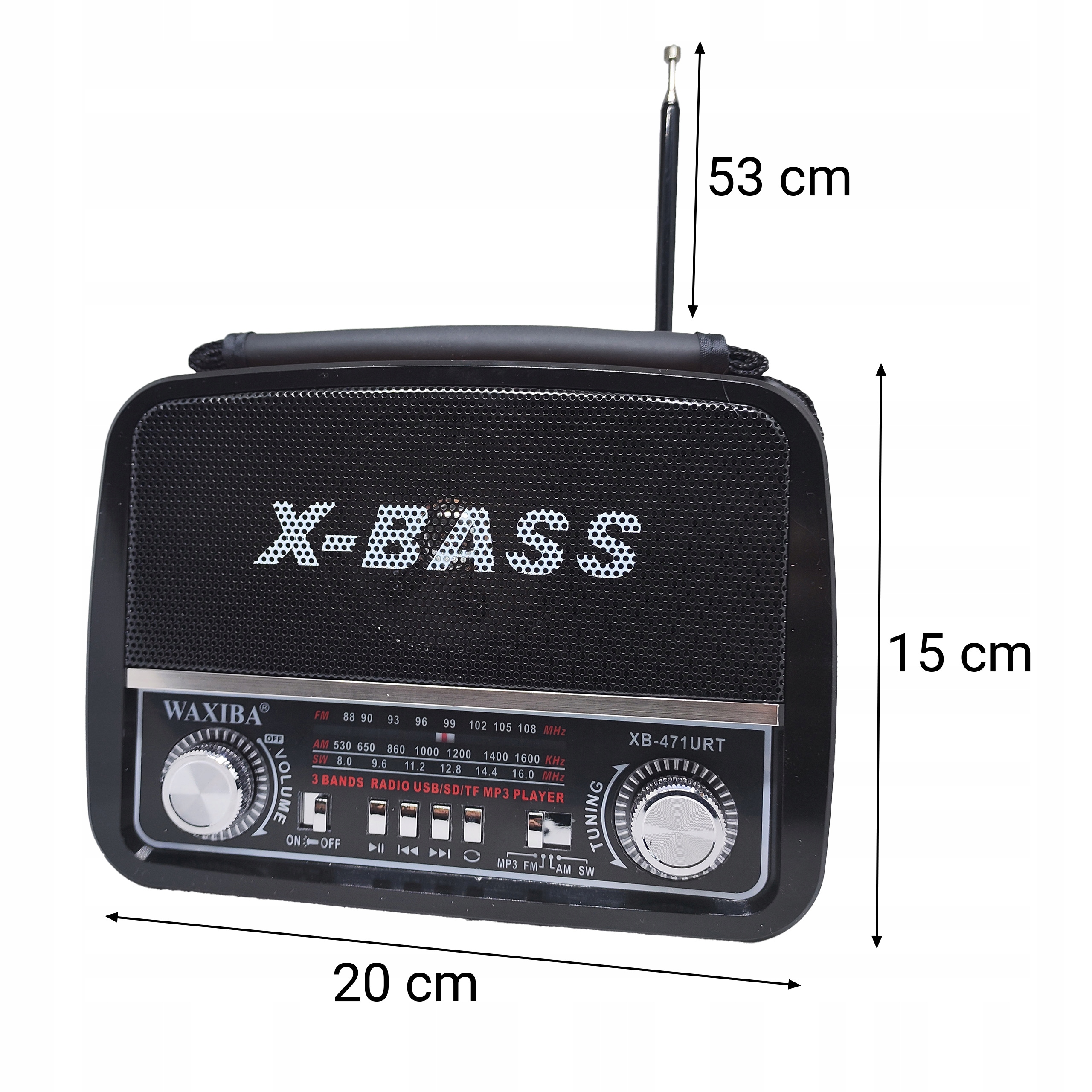 RADIO KUCHENNE PRZENOŚNE SIECIOWE NA BATERIE FM/AM/SW USB AUX SD MP3 CZARNE Funkcje inne