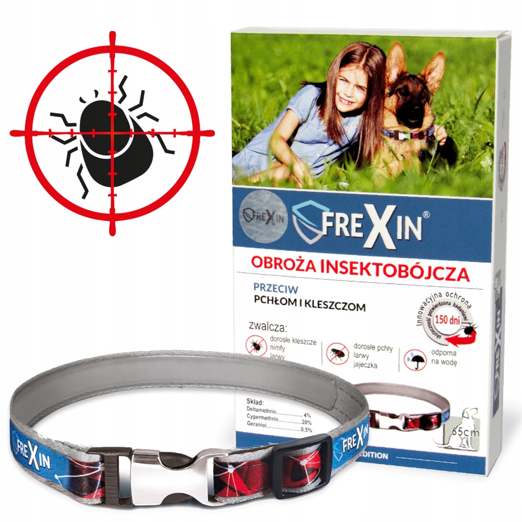 Obroża na pasożyty FREXIN dla Psów - 65 cm