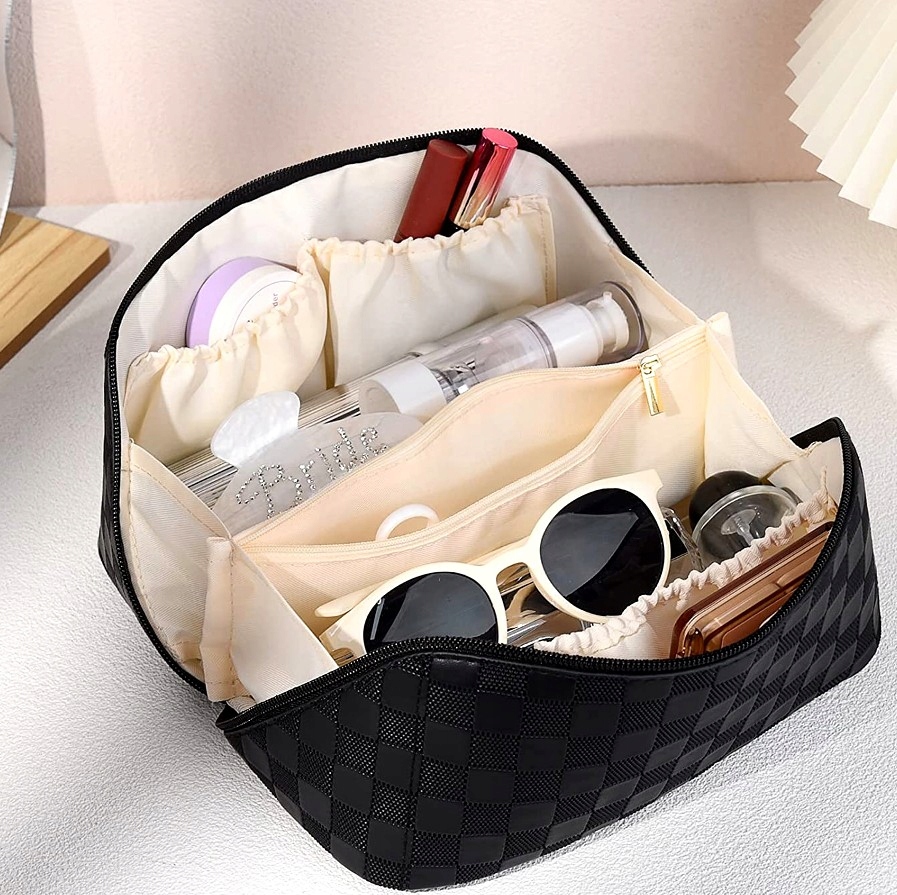 Kosmetyczka Podróżny Kuferek do Torebki walizki Damska Duża Organizer Torba Materiał dominujący syntetyk