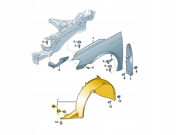 Oryg Nadkole VW Scirocco przod prawy