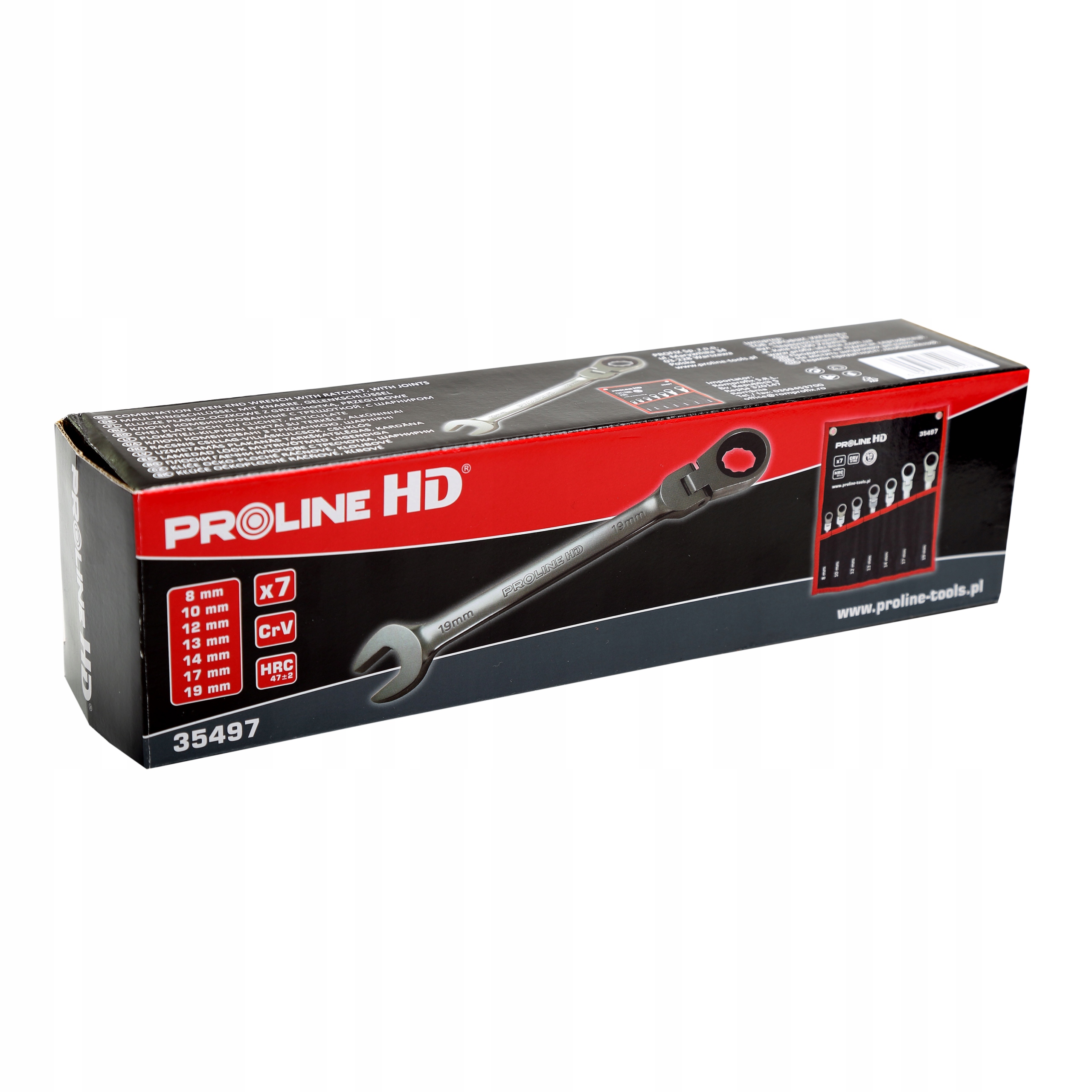 PROLINE ZESTAW KLUCZE OCZKOWE PLASKIE 8 19MM 35497 EAN 5903755354976