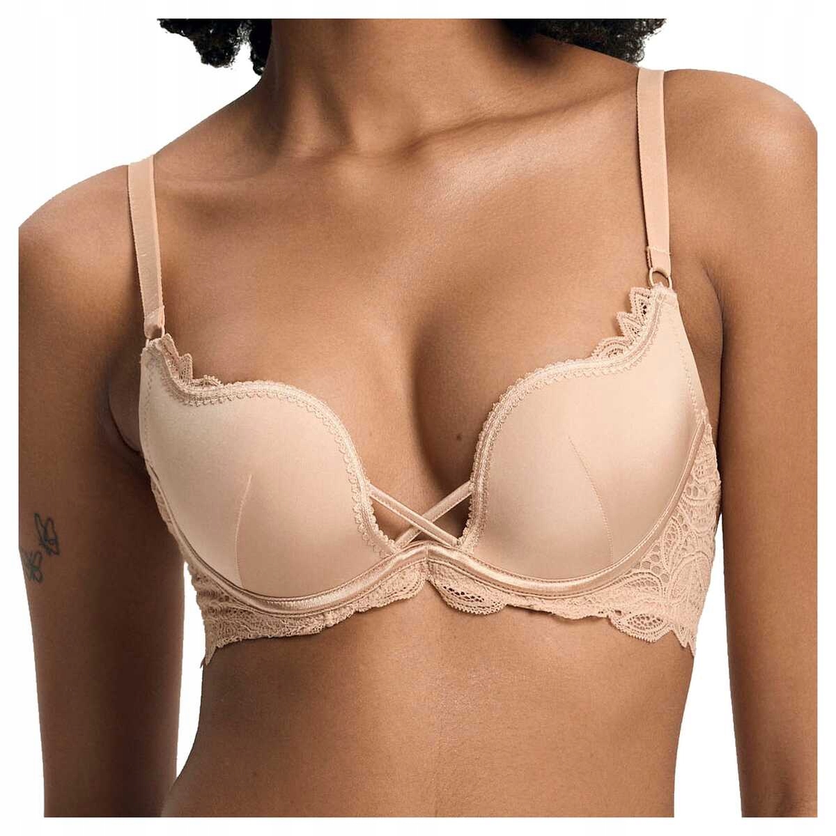 Henderson Biustonosz push up gładki wkładki Delis 36121 złoty brąz 65D