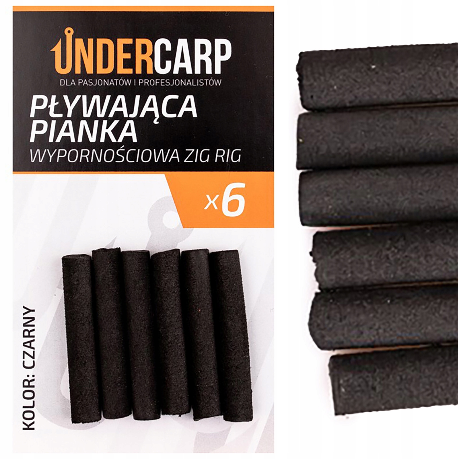 Pianka Wypornościowa Karpiowa Pływająca Do Zig Riga Czarna Undercarp 6 szt.