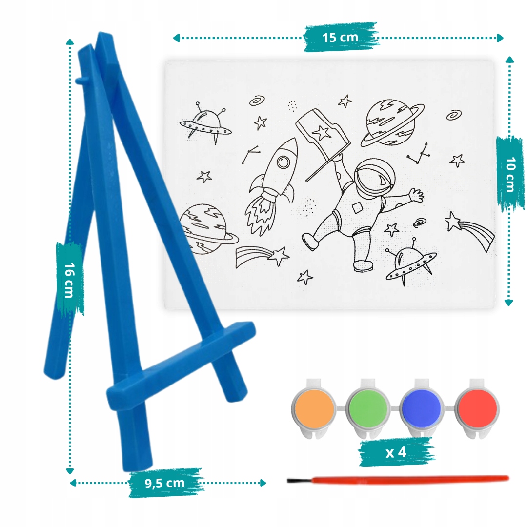 ZESTAW MALARSKI malowania prezent kreatywny SZTALUGA FARBY KOLOROWANKA Kolor Wielokolorowy