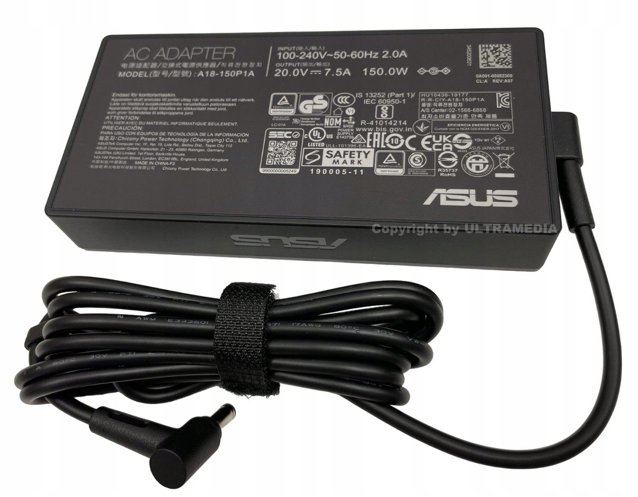 Nowy Zasilacz Msi Asus 150W (20V 7,5A) wtyk 4,5mm z PIN-em Qr