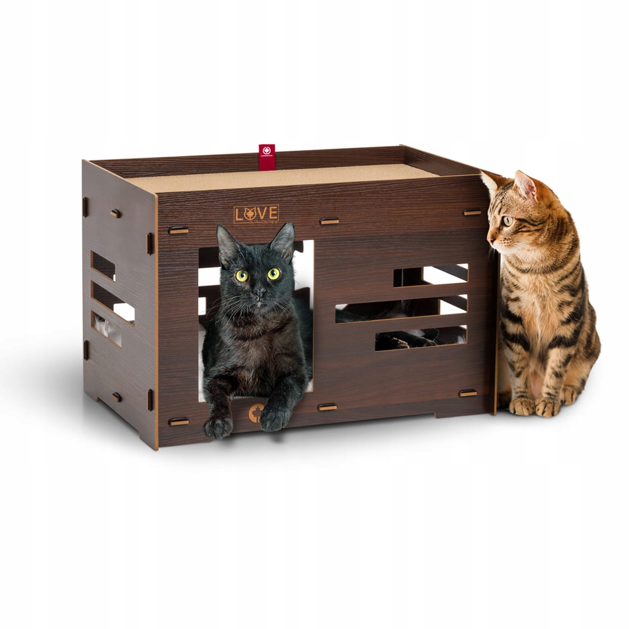 Levně Canadian Cat Kočičí dům Škrabadlo, Lehátko, Pelíšek pro kočky ořech