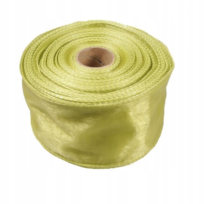 

Oliwkowa Taśma Wstążka z Organzy 6cm 25 metrów