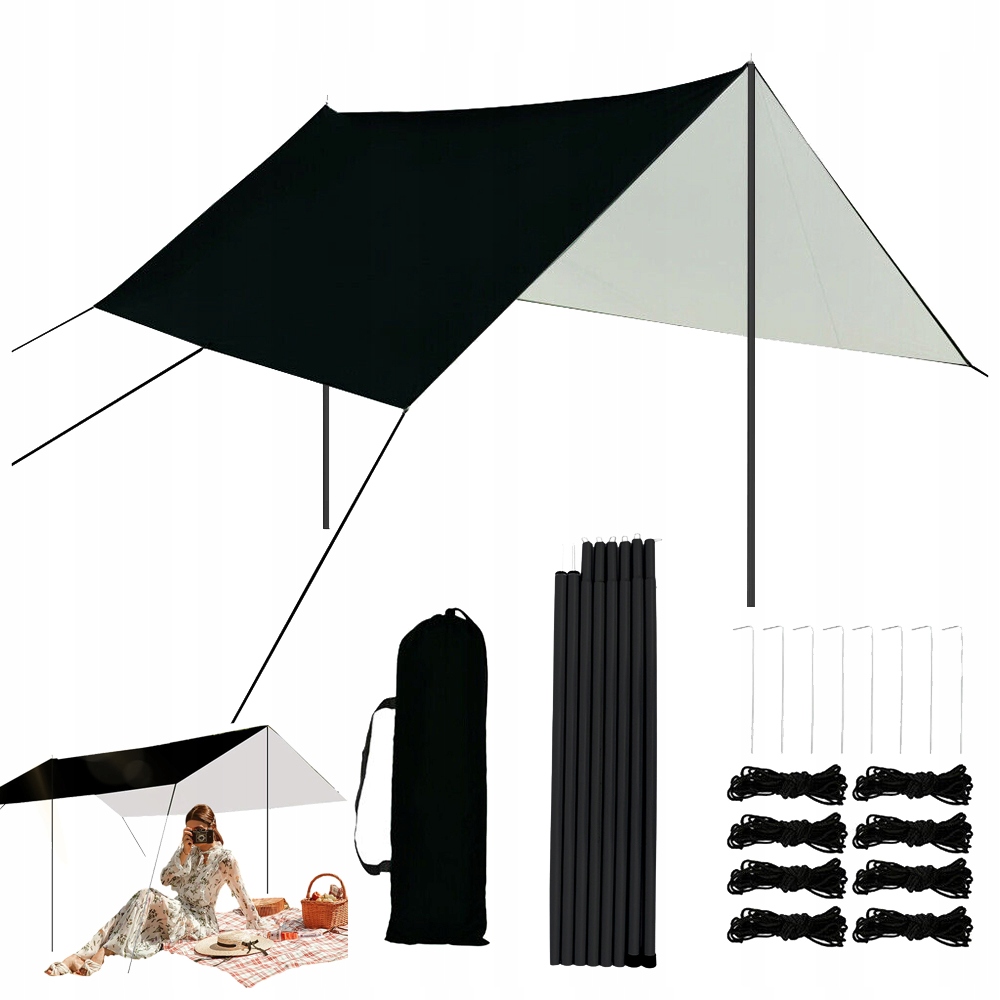 3X3 M Tarp Płachta Biwakowa Ochrona Przed Promieniowaniem Uv Trwałe