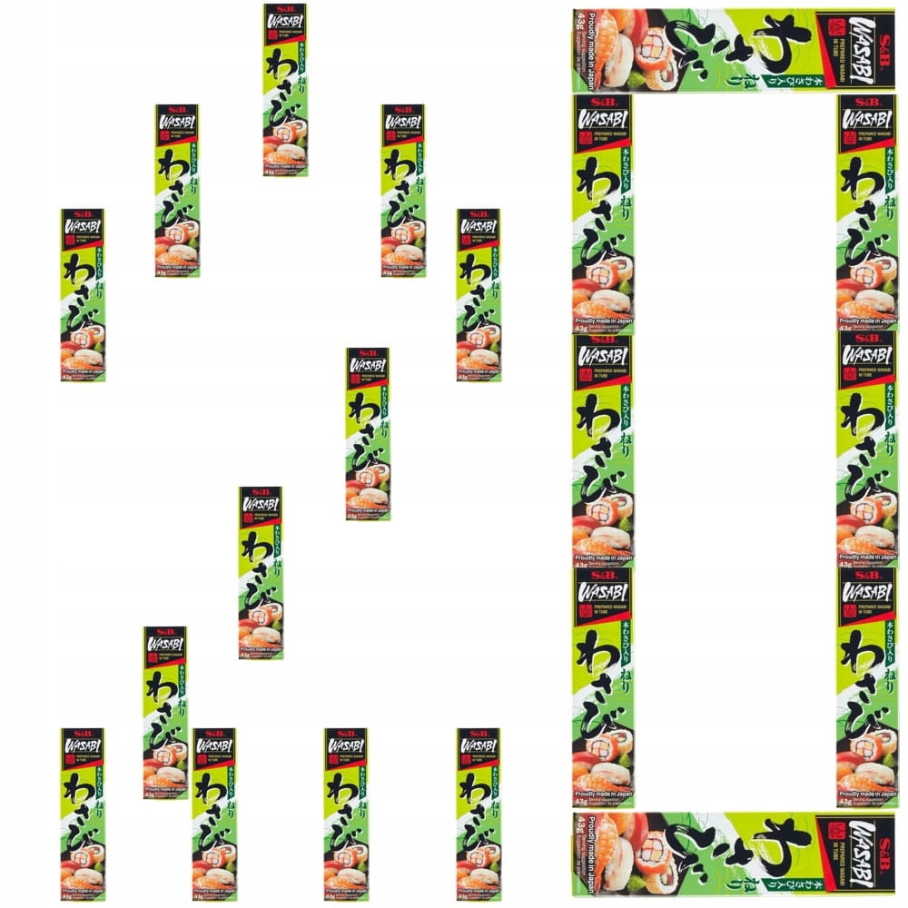 20x Ostra Pasta Wasabi w Tubce Chrzan Japoński Do Sushi Hot Japan 43g S&b
