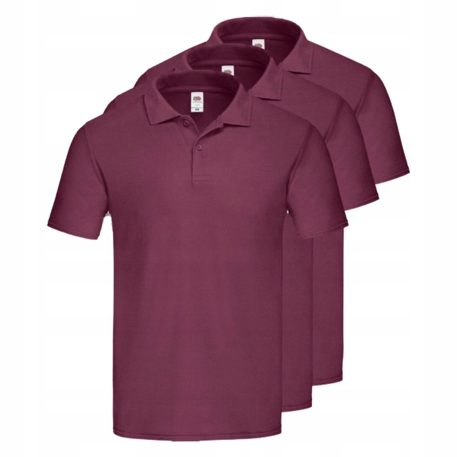 3x Pánské Polokošile Originál Fruit of the Loom Burgundsko 3XL