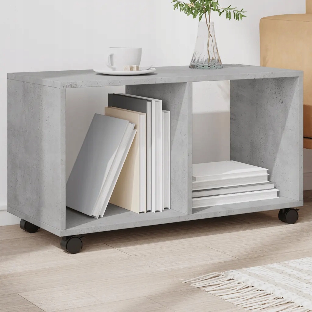 vidaXL Skříňka na kolečkách betonově šedá 72x33x42,5 cm kompozit