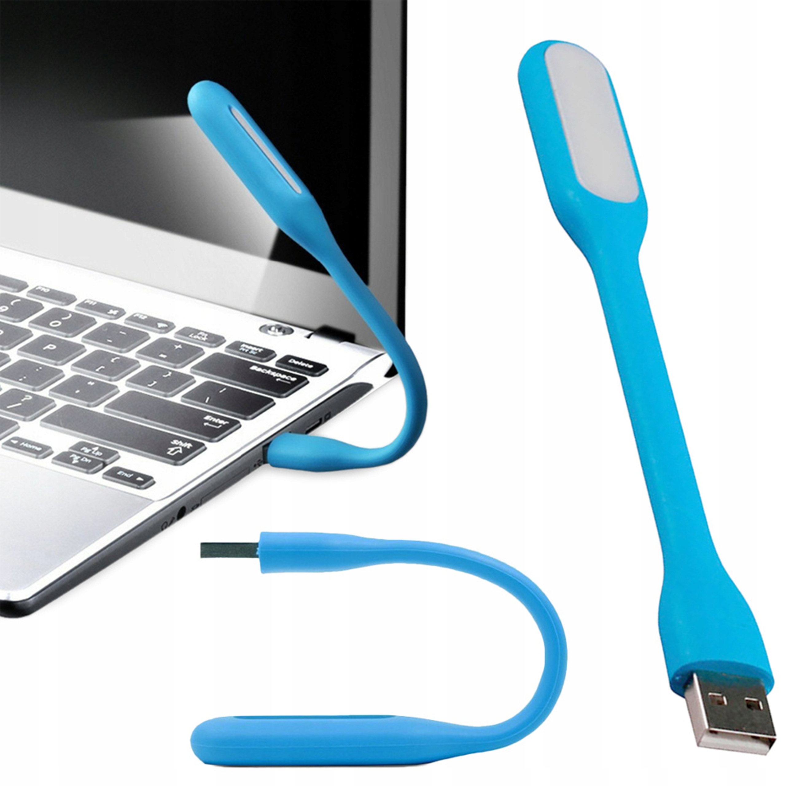 LAMPKA SILIKONOWA USB DO LAPTOPA KOMPUTERA PC 6 LED MOCNA ELASTYCZNA