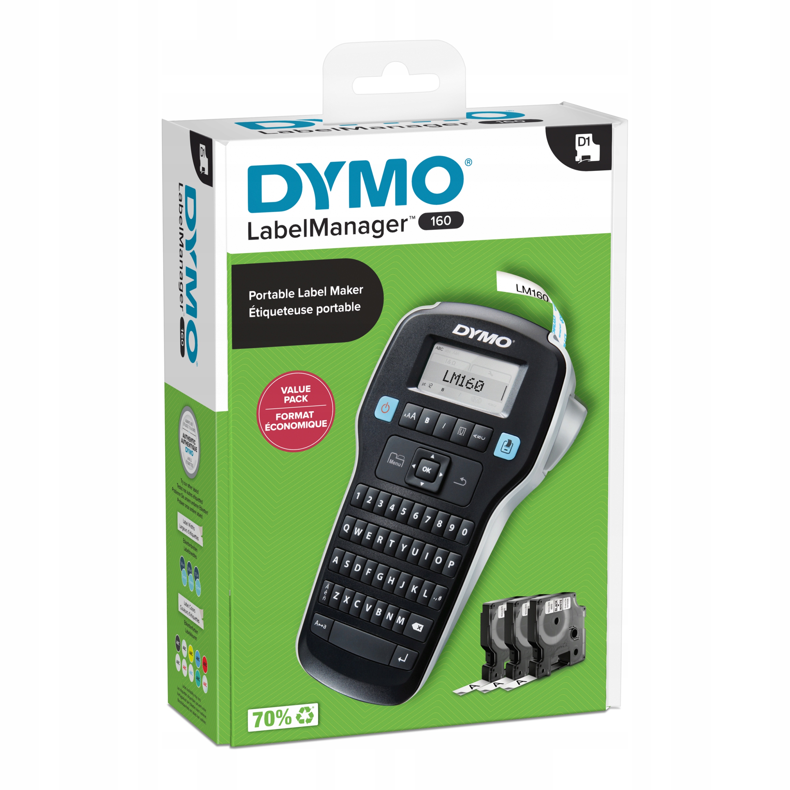 Drukarka Dymo LabelManager LM160, 3 taśmy 62.3060