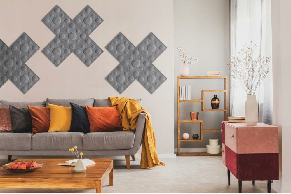 PANELE AKUSTYCZNE FILCOWE 30X30CM Ширина ПРОМО-продукта BĄBLE 30 см
