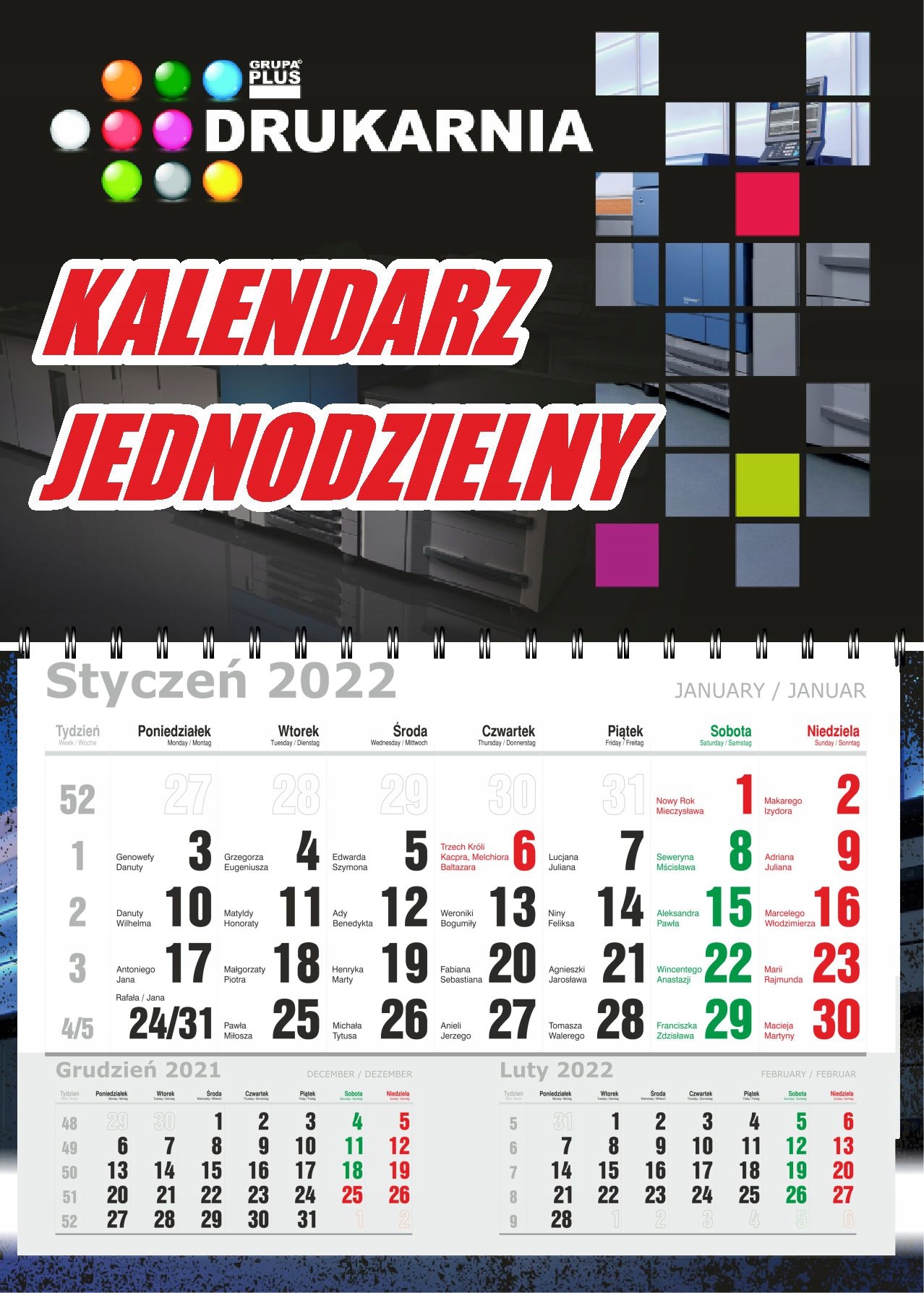 

Kalendarz 2023 Jednodzielny Spiralowany Projekt