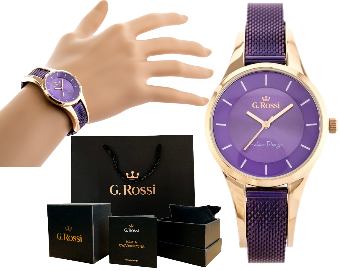

Piękny Oryginalny Zegarek Damski G. Rossi + Box