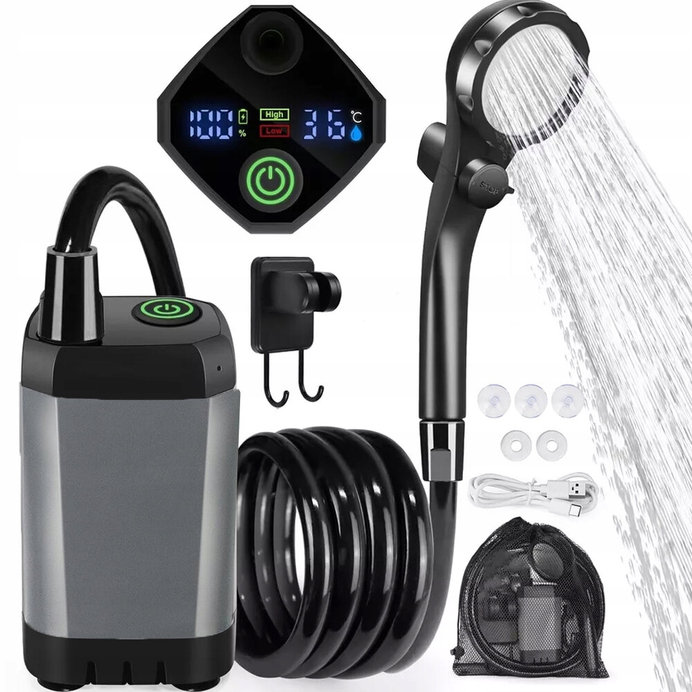 Kempingová Sprcha S Nabíjecí Pumpou 6000 Mah Pro Plážové Cestování