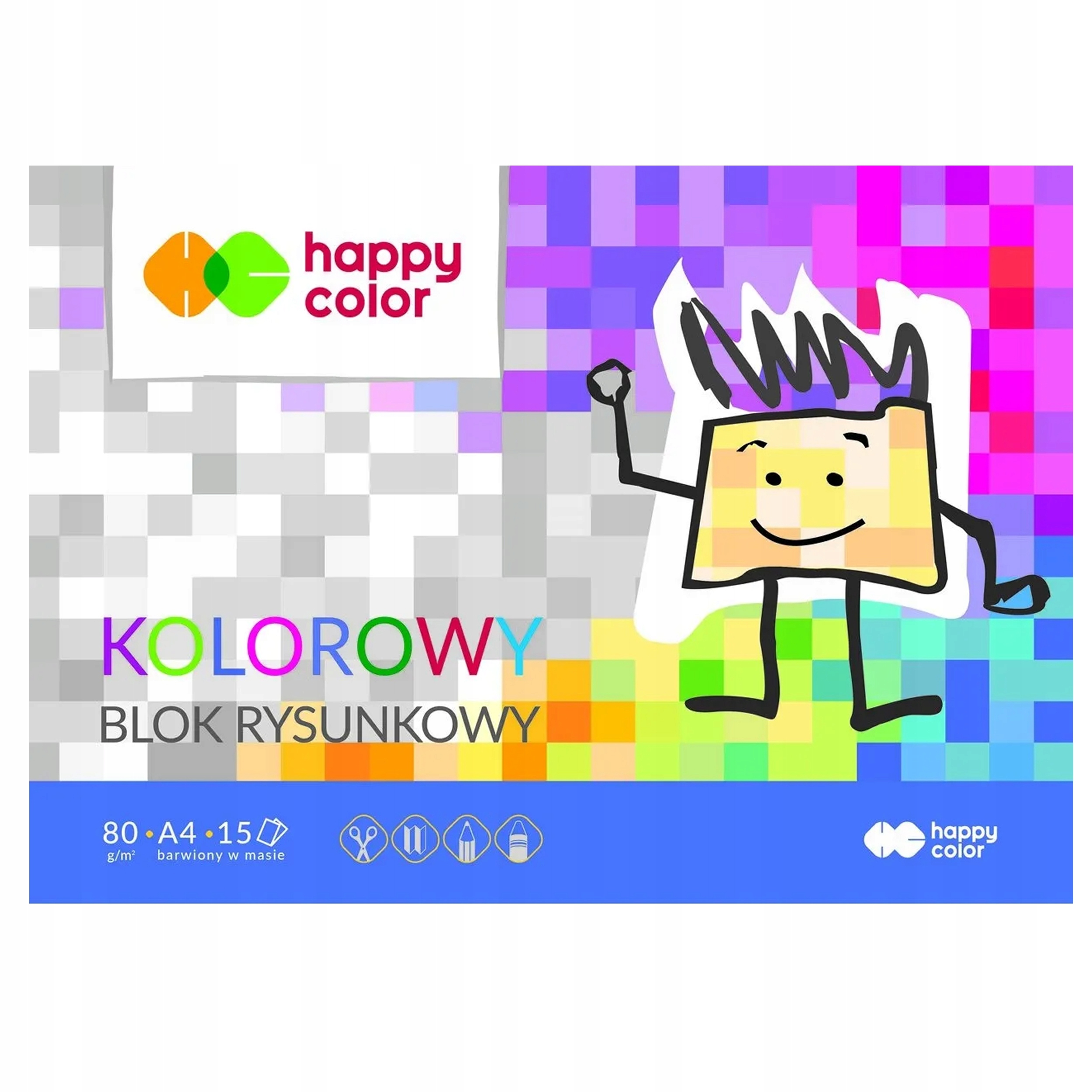 

Blok Rysukowy Kolor A4 80G 15 Arkuszy Happy Color