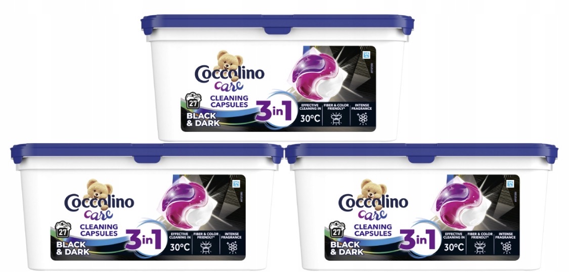 Coccolino Black Dark 3x 27 ks Kapsle na černé a tmavé prádlo 81 Ks