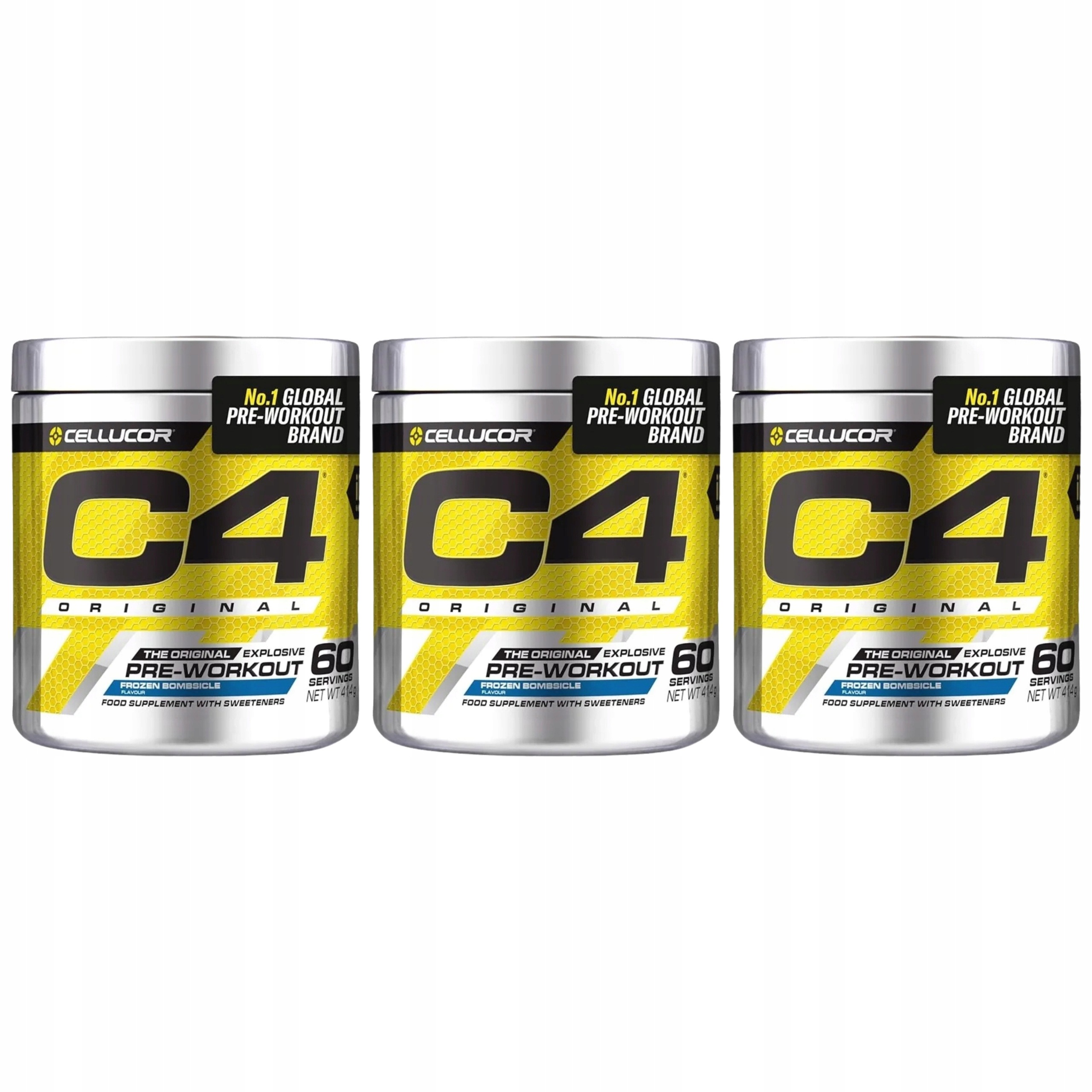 3x Předtréninkový kreatin C4 Original 60serv Beta Alanin Kofein Cellu