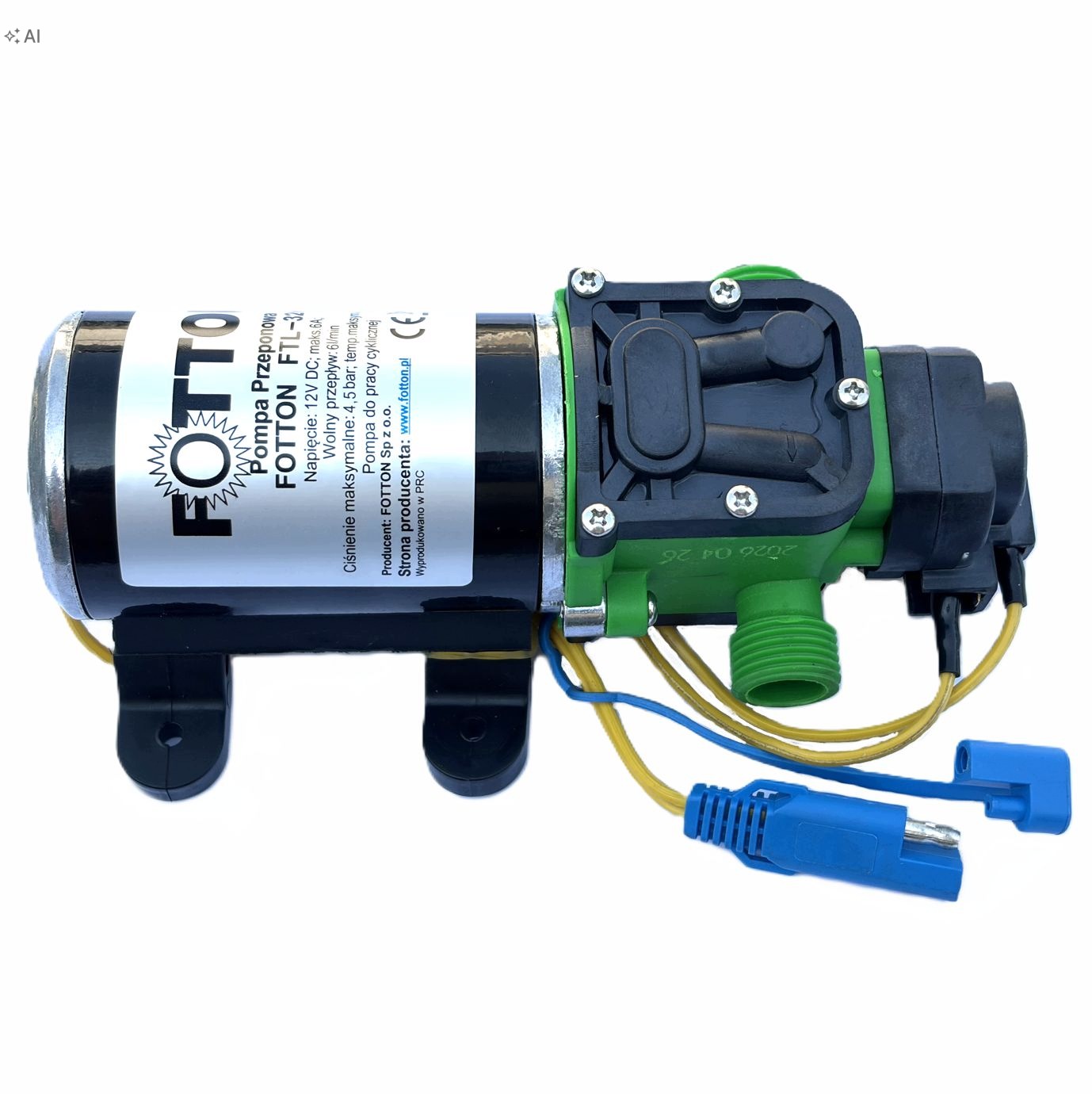 Membránová pumpa Fotton FTL326 1/2" 4,5bar 6l/min 12V DC samonasávací