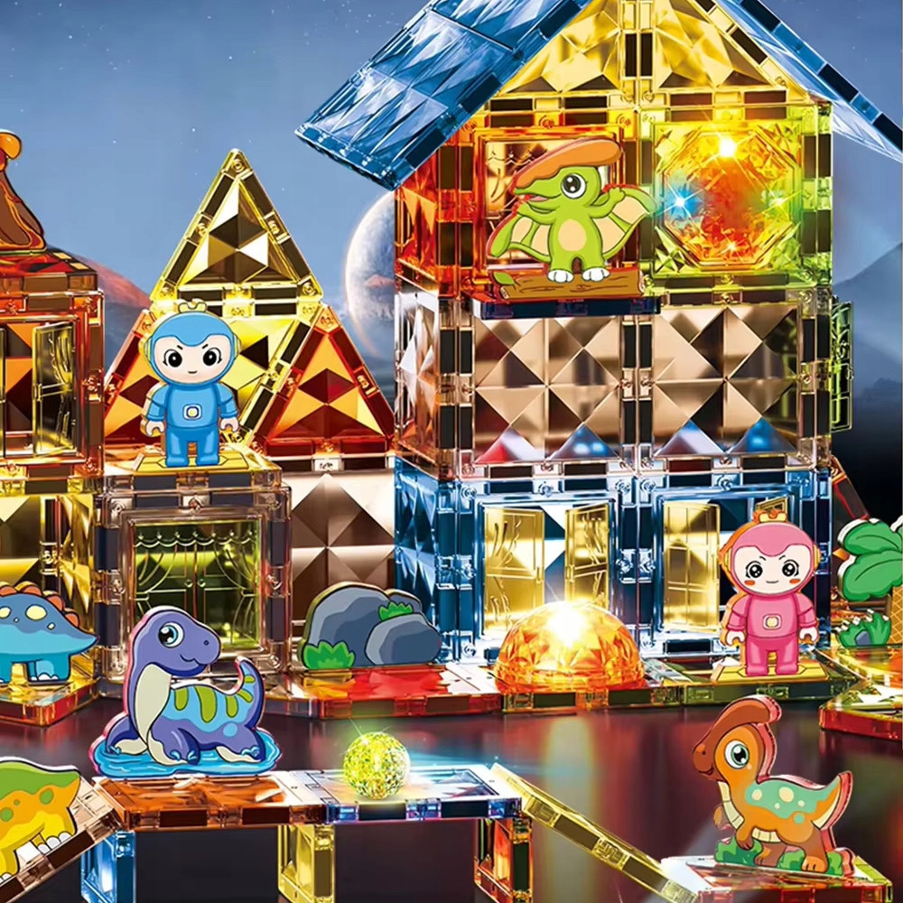 ZESTAW MAGNETYCZNY KLOCKI KONSTRUKCYJNE DLA DZIECI ŚWIECĄCE 126 elementów Kod producenta Z2094