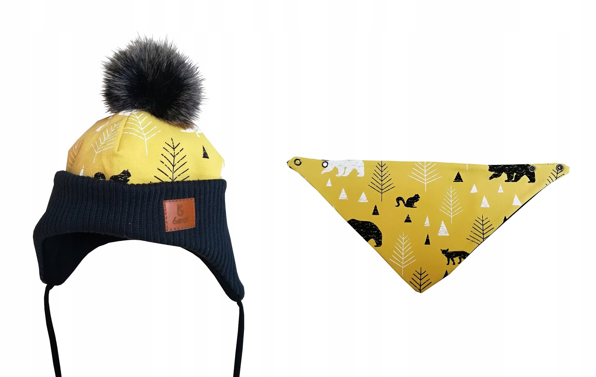 

Czapka +chustka Balto musztardowa r. 38 0-3 mcy