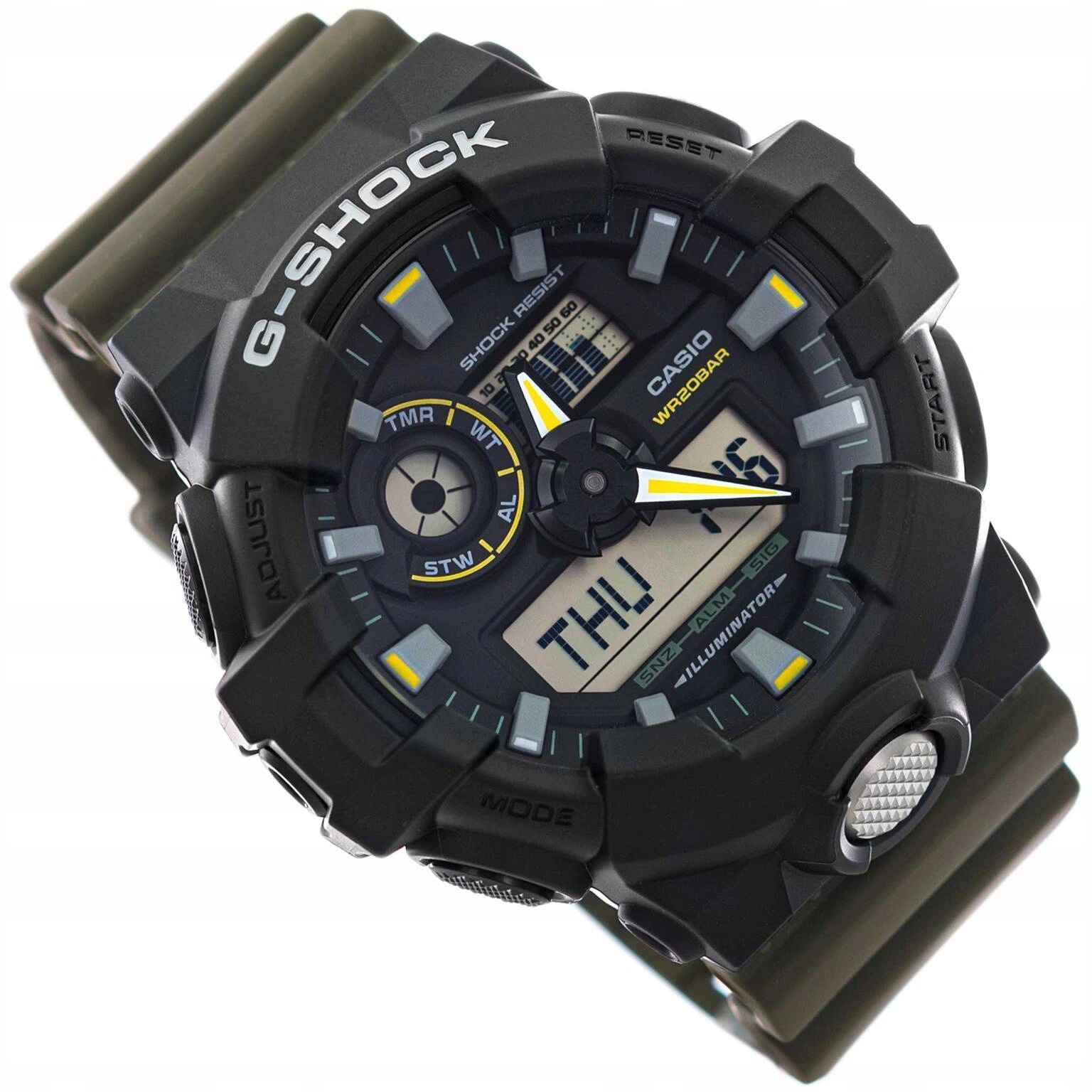 Pánské Hodinky Casio GA-710TU-1A3ER G-shock 200 M, Zelené Na Řemínku