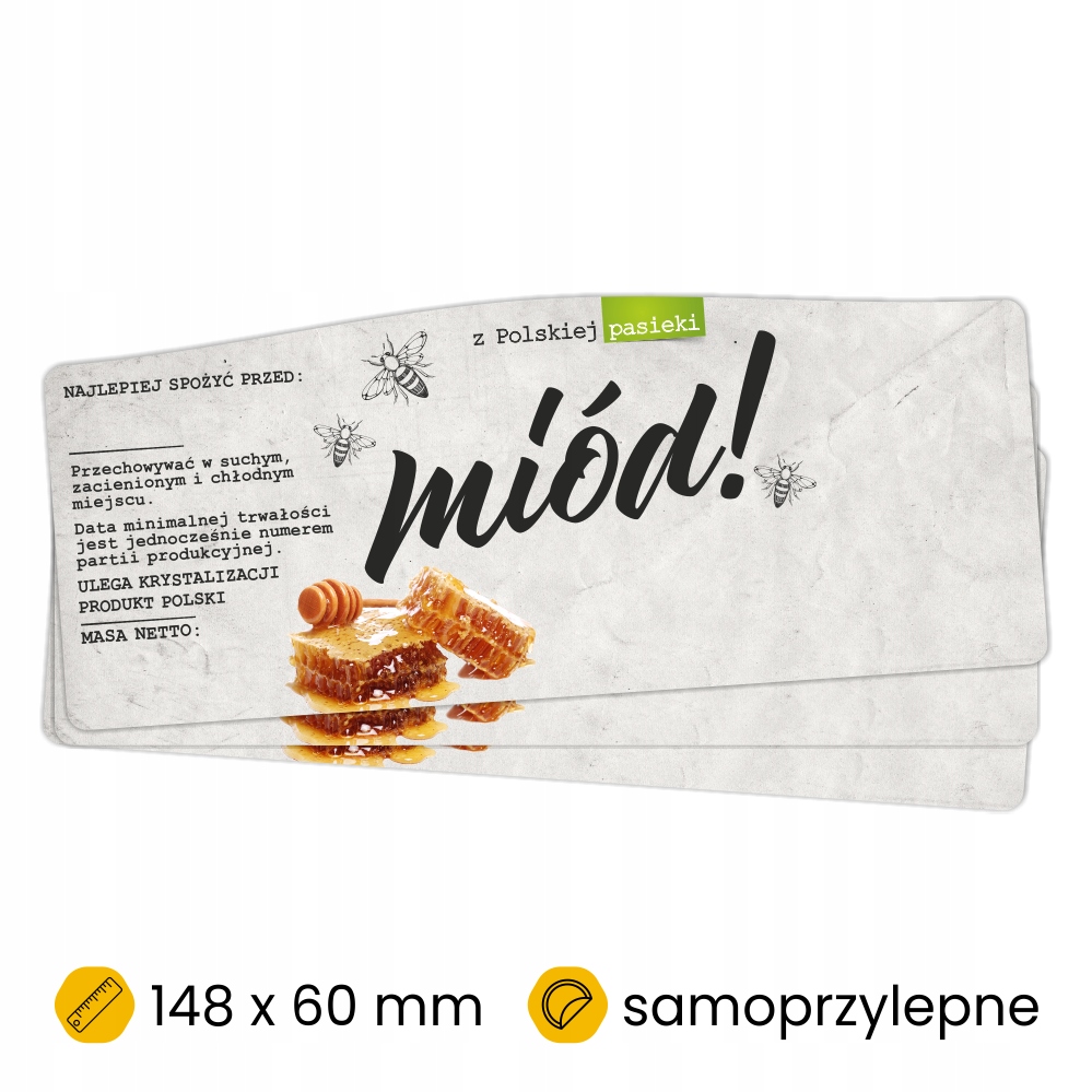 

Etykiety / naklejki na miód 100szt.