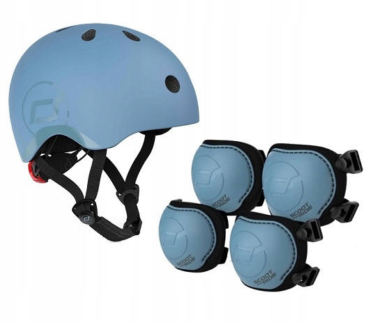 Scootandride Zestaw Kask i Ochraniacze Steel S-m dla dzieci 3 lata+