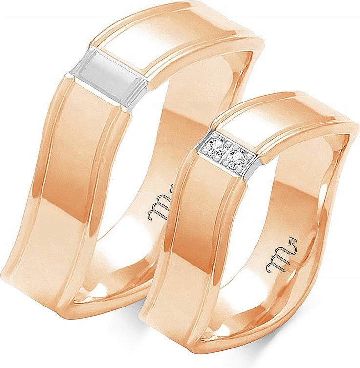 Růžový zlatý snubní prsten na svatební hostina 14k 585 vel. 29 30 31, dámský, pánský s gravírováním