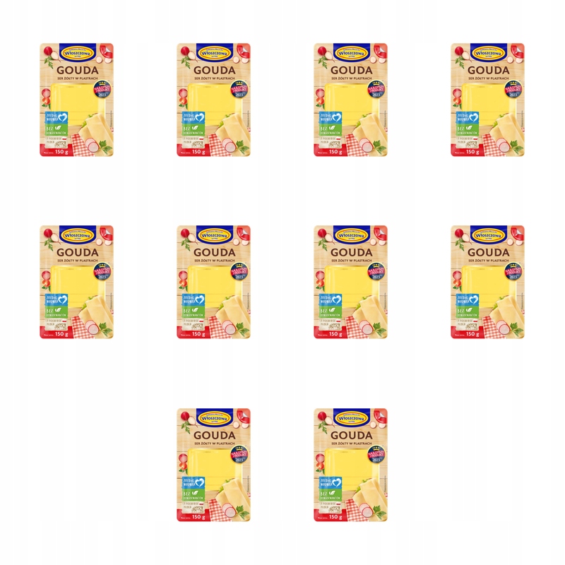 Sýrové plátky O/z Gouda 150g Włoszczowa X10