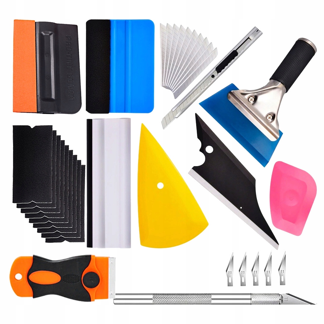 Zestaw Narzędzi Rakli Do Aplikacji Folii Oklejania Komplet