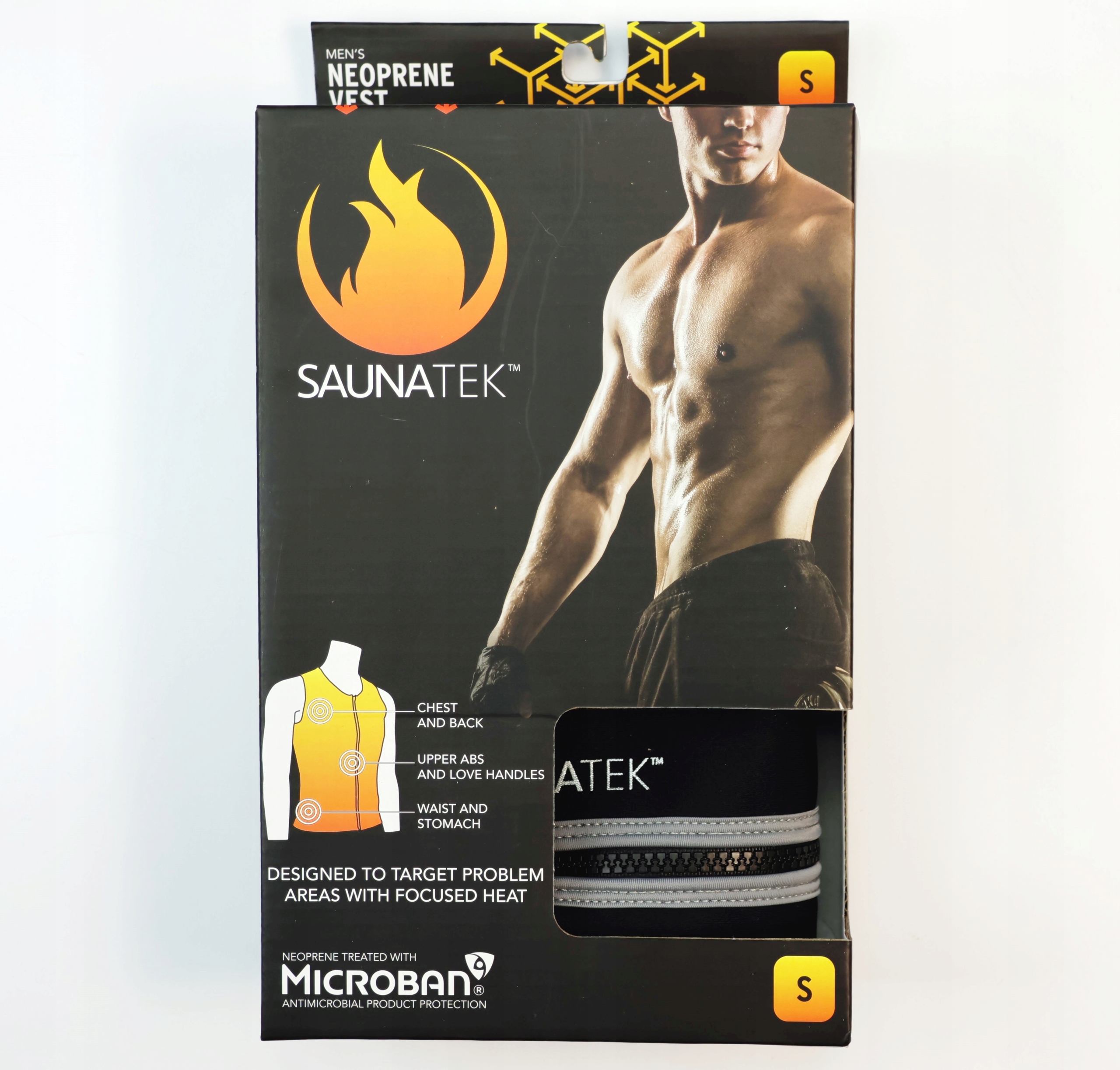 Kamizelka Koszulka neoprenowa męska zamek Odblask Sauna FITNESS SAUNATEK S Marka bez marki