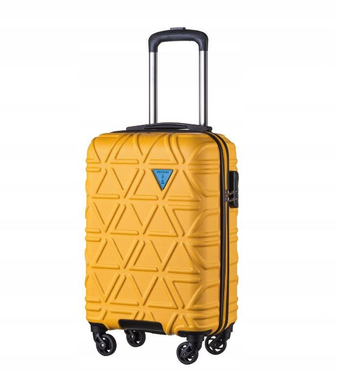 Walizka kabinowa na kółkach Puccini California ABS018C 6C Żółta Twarda